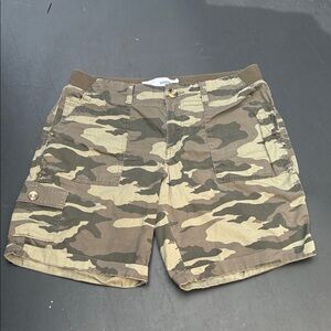 Sonoma Green and Brown Cargo Shorts Womens Sz 10